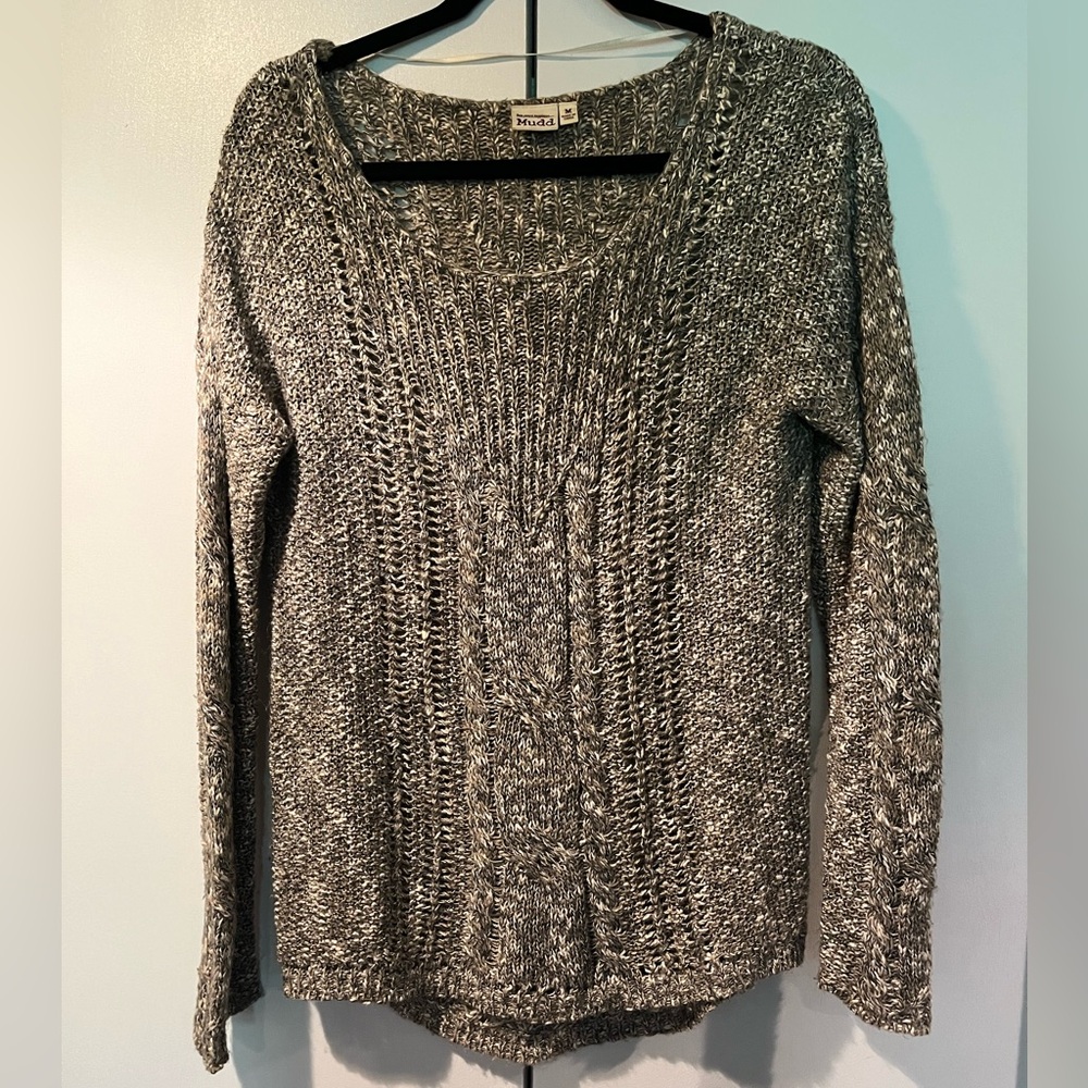 Mudd Beige Crew Neck Sweater with Ribbed Knit
